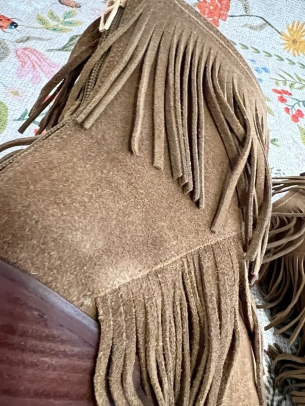 New Dolce Vita Torey Fringe Suede Chestnut Boots - Picture 10 of 16